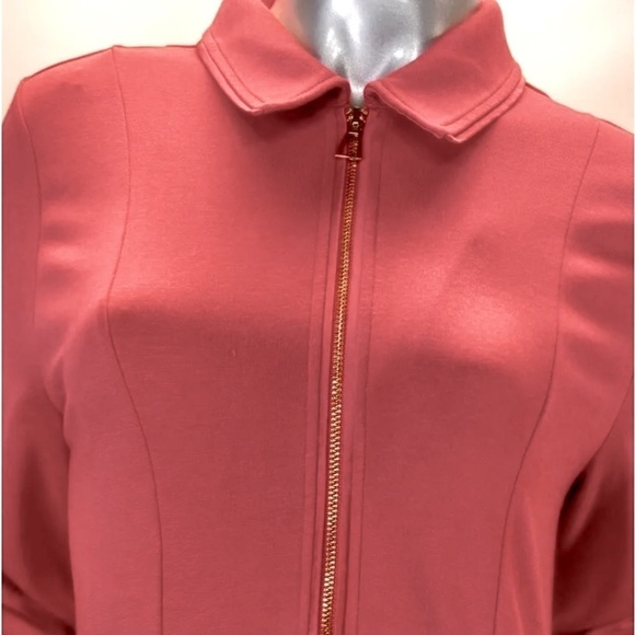 Tailored Maxi Swing Dress Orange & Gold Zipper Long Sleeves Pockets Set of 2 - Picture 9 of 10